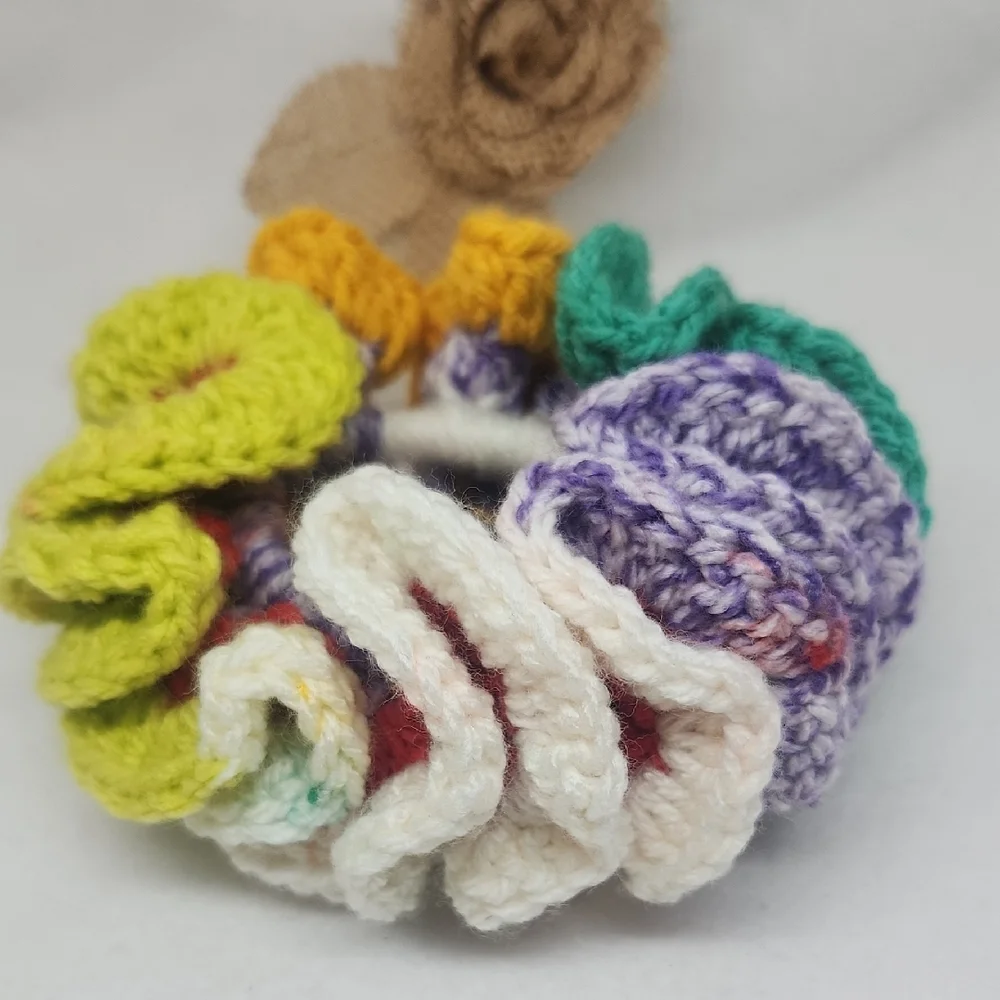 Handmade Crochet Hair Scrunchie Multicolor - Super Size - Picture 3 of 4